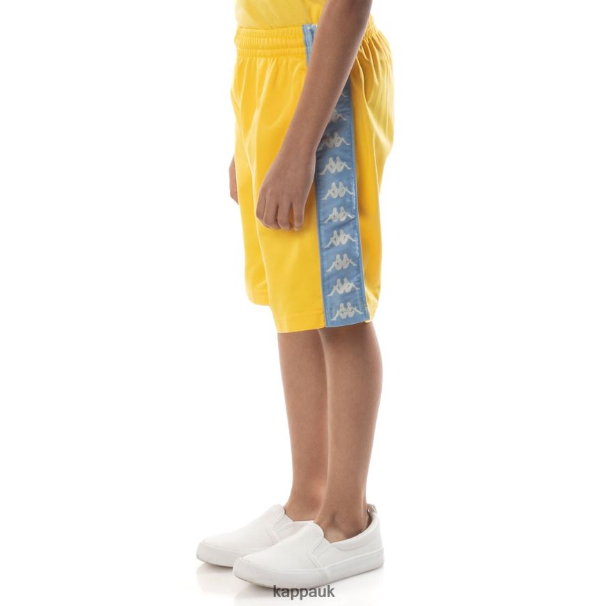 Kappa Kids 222 Banda Treadwellz Shorts Yellow Light Blue 408H4N805 - Kappa UK