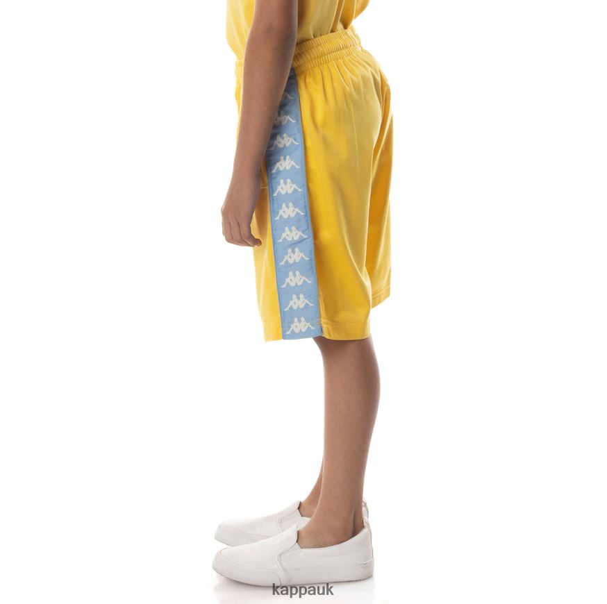 Kappa Kids 222 Banda Treadwellz Shorts Yellow Light Blue 408H4N805 - Kappa UK