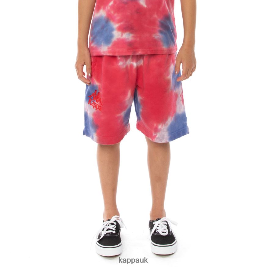 Kappa Kids Authentic Cyntu Tie Dye Shorts Cream Brandy Violet Tie Dye 408H4N817 - Kappa UK