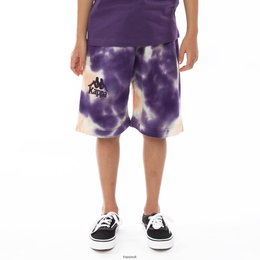 Kappa Kids Authentic Cyntu Tie Dye Shorts Cream Brandy Violet Tie Dye 408H4N817 - Kappa UK