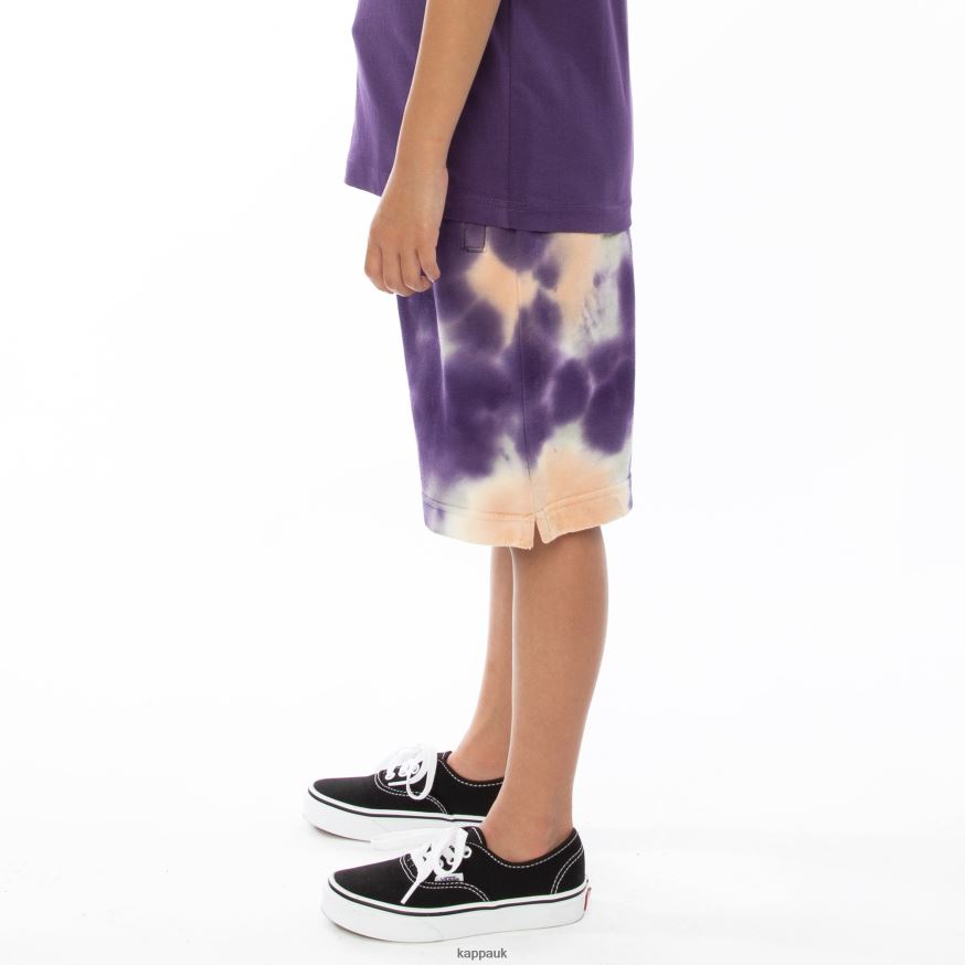 Kappa Kids Authentic Cyntu Tie Dye Shorts Cream Brandy Violet Tie Dye 408H4N817 - Kappa UK