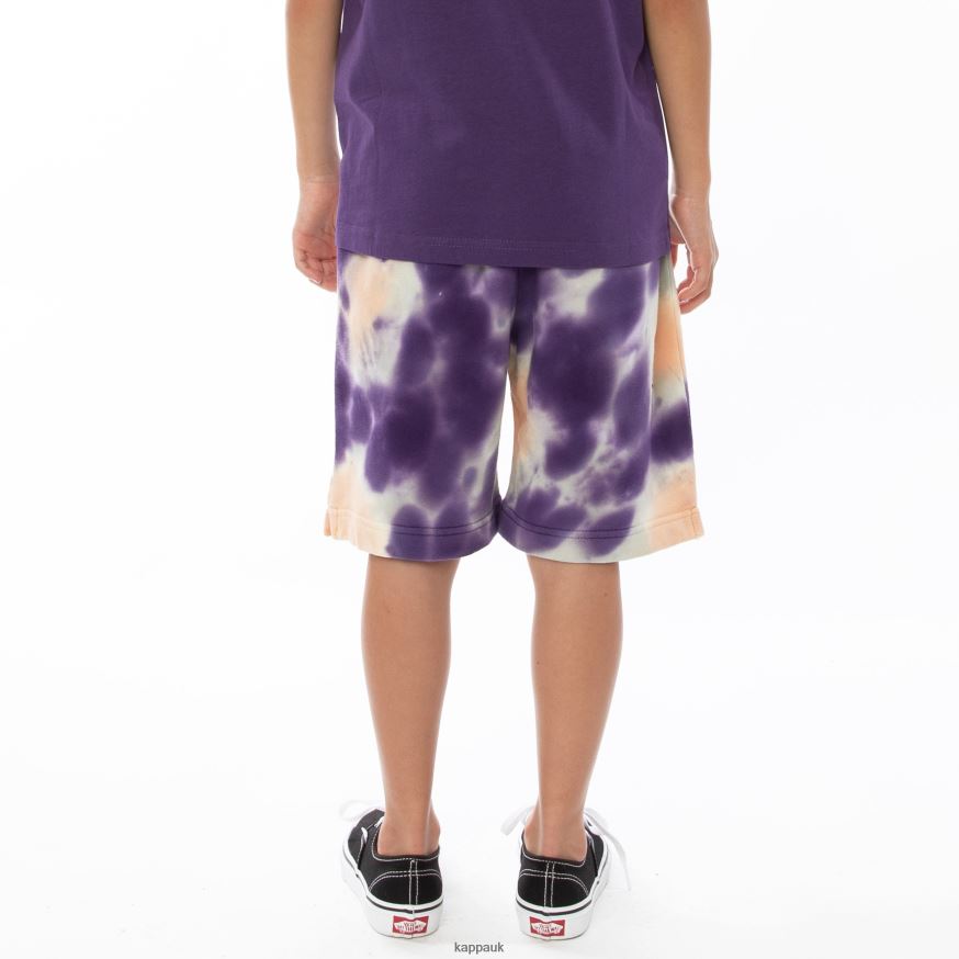 Kappa Kids Authentic Cyntu Tie Dye Shorts Cream Brandy Violet Tie Dye 408H4N817 - Kappa UK