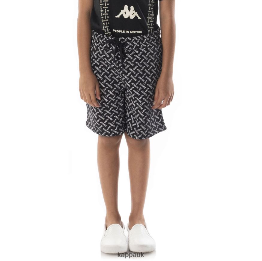 Kappa Kids Authentic Plimmo Shorts Black Smoke Sand 408H4N796 - Kappa UK