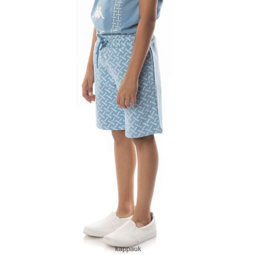 Kappa Kids Authentic Plimmo Shorts Light Blue Sand 408H4N795 - Kappa Tracksuit UK