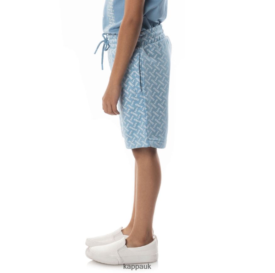 Kappa Kids Authentic Plimmo Shorts Light Blue Sand 408H4N795 - Kappa Tracksuit UK