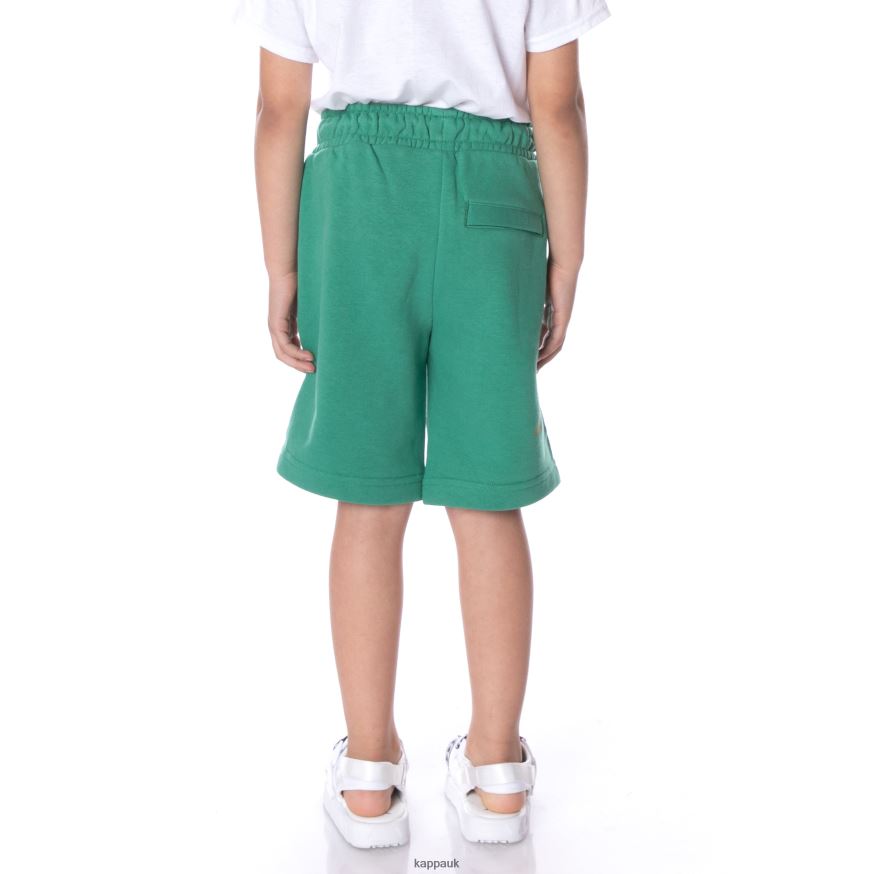 Kappa Kids Authentic Sangone Shorts GREEN 408H4N786 - Kappa Tracksuit UK
