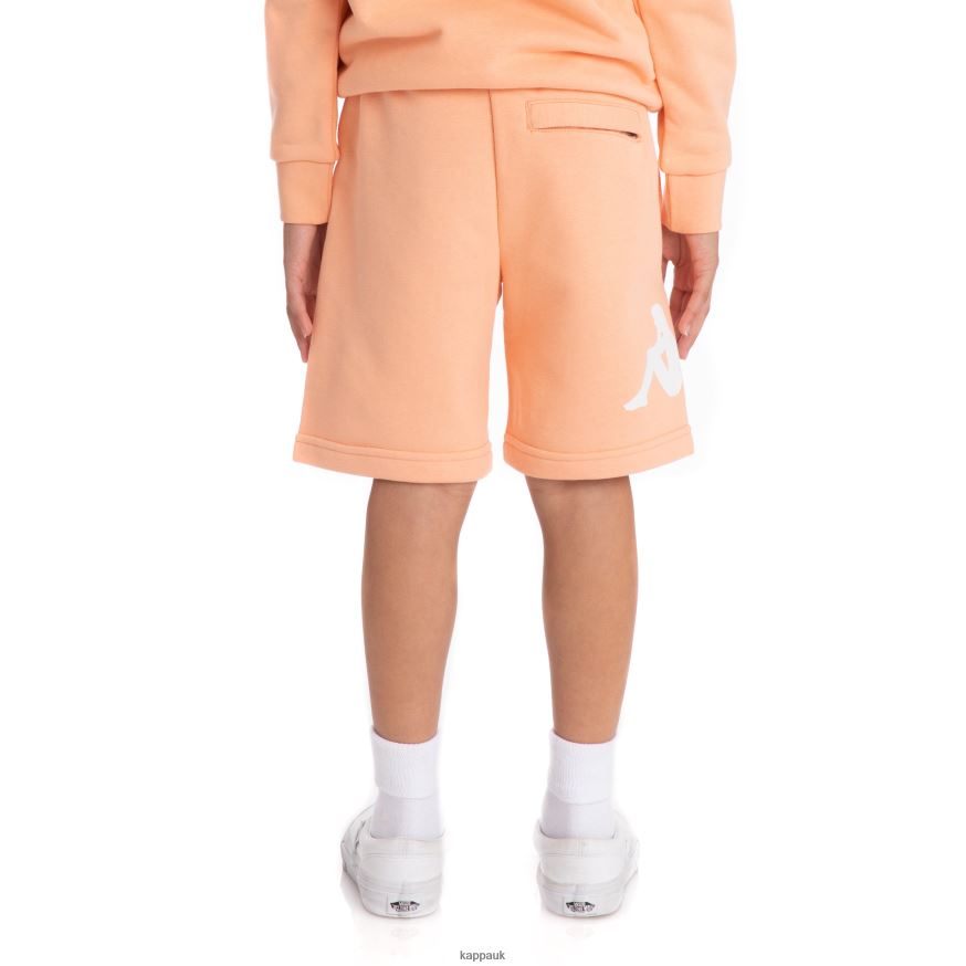 Kappa Kids Authentic Sangone Shorts Peach 408H4N810 - Kappa Tracksuit UK