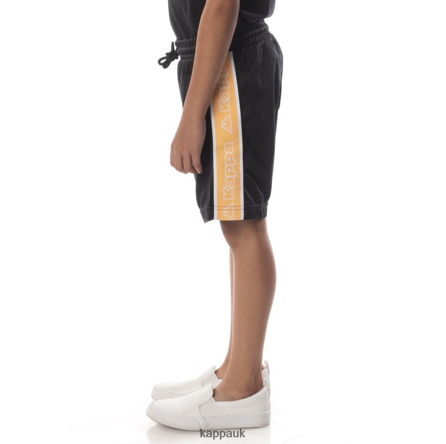 Kappa Kids Logo Tape Aedi 2 Shorts Black Smoke Orange 408H4N793 - Kappa UK