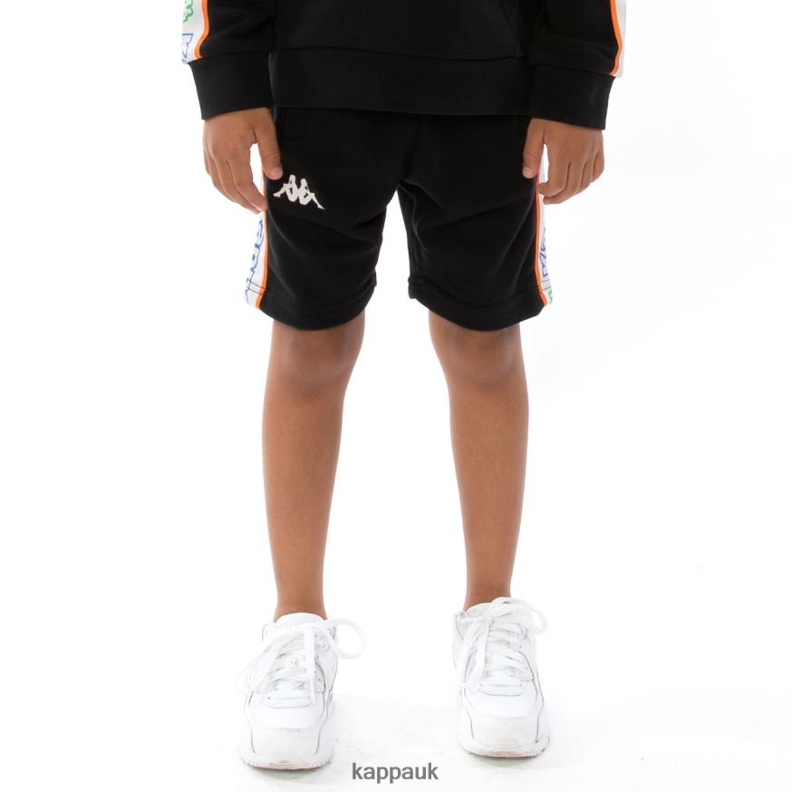 Kappa Kids Logo Tape Asved Shorts Grey White Rock 408H4N816 - Kappa Tracksuit UK