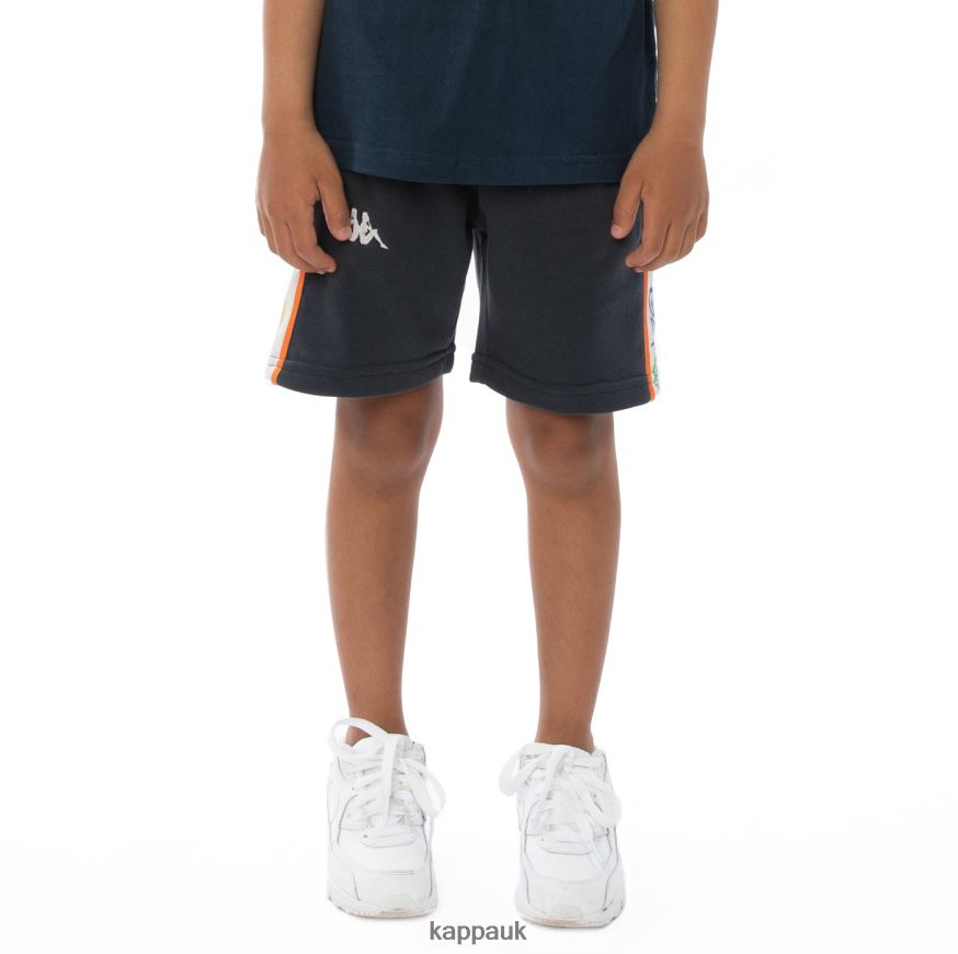 Kappa Kids Logo Tape Asved Shorts Grey White Rock 408H4N816 - Kappa Tracksuit UK