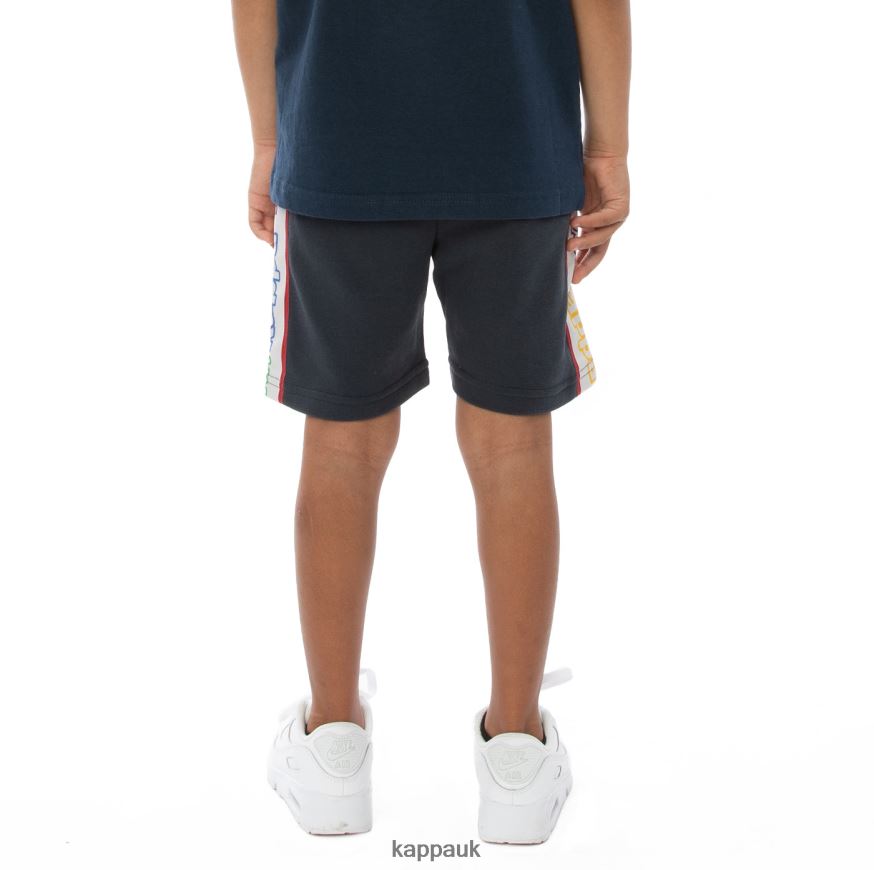 Kappa Kids Logo Tape Asved Shorts Grey White Rock 408H4N816 - Kappa Tracksuit UK