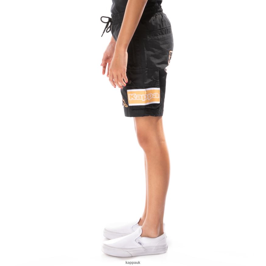 Kappa Kids Logo Tape Esso Cargo Shorts Black Smoke Orange 408H4N792 - Kappa Tracksuit UK