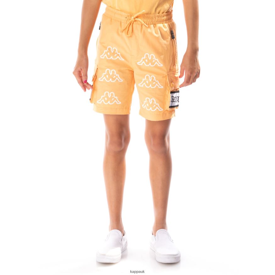 Kappa Kids Logo Tape Esso Cargo Shorts Light Orange 408H4N791 - Kappa Trainers UK