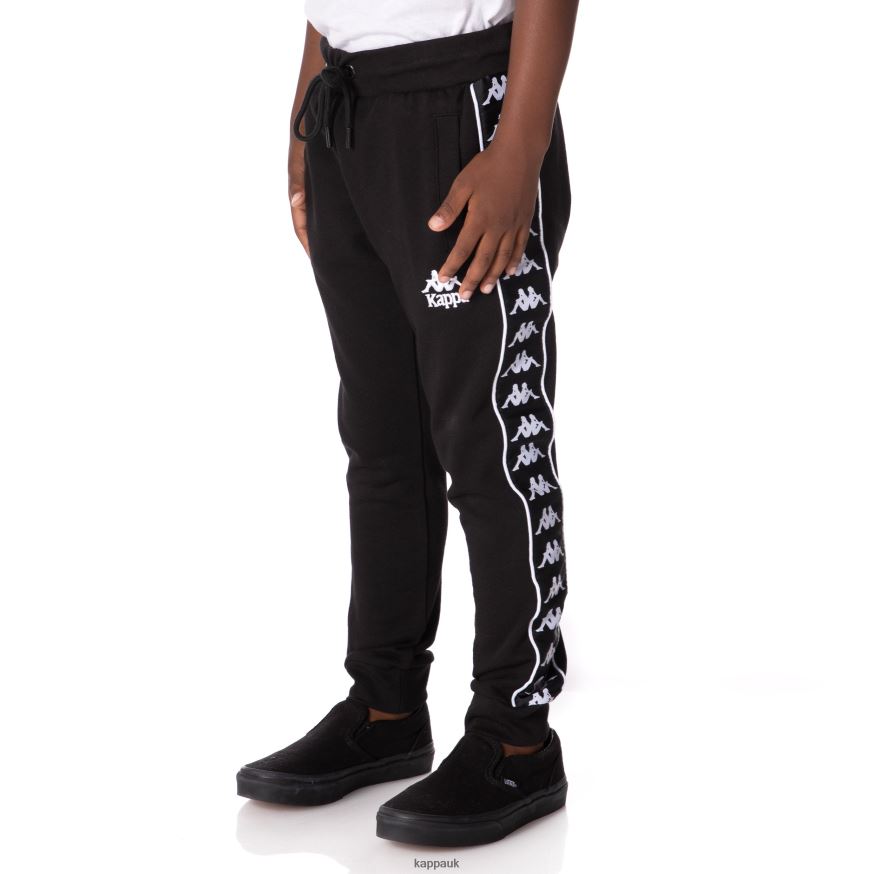 Kappa Kids 222 Banda Alanz 2 Sweatpants Black 408H4N575 - Kappa Trainers UK