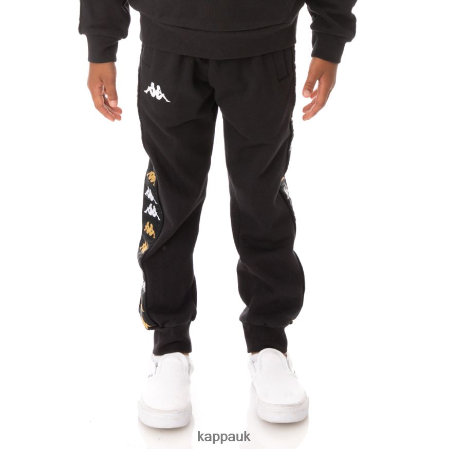 Kappa Kids 222 Banda Alanzin Sweatpants Black Smoke 408H4N603 - Kappa Tracksuit UK