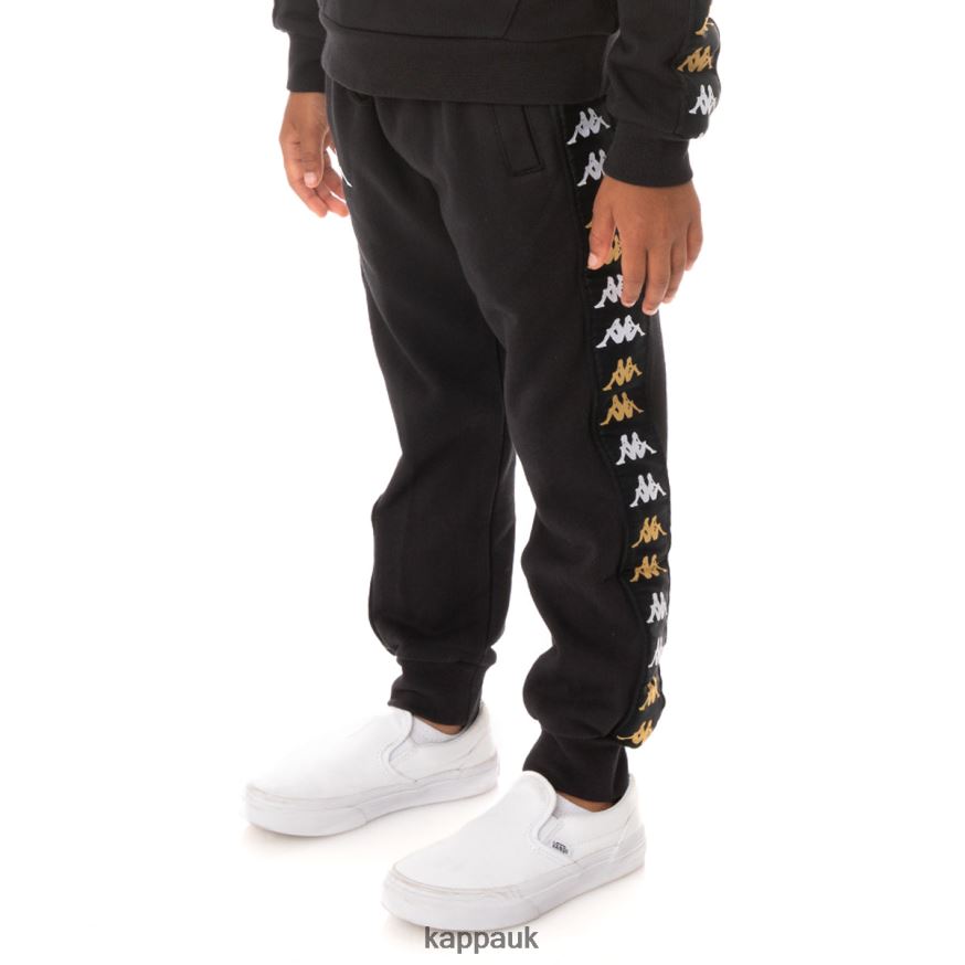 Kappa Kids 222 Banda Alanzin Sweatpants Black Smoke 408H4N603 - Kappa Tracksuit UK