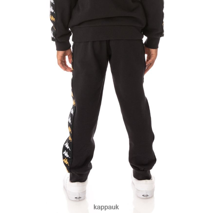 Kappa Kids 222 Banda Alanzin Sweatpants Black Smoke 408H4N603 - Kappa Tracksuit UK