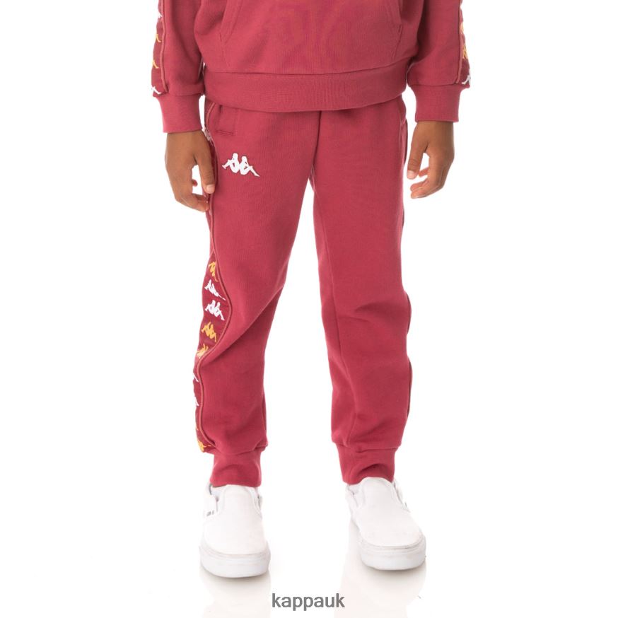 Kappa Kids 222 Banda Alanzin Sweatpants Burgundy 408H4N602 - Kappa Trainers UK