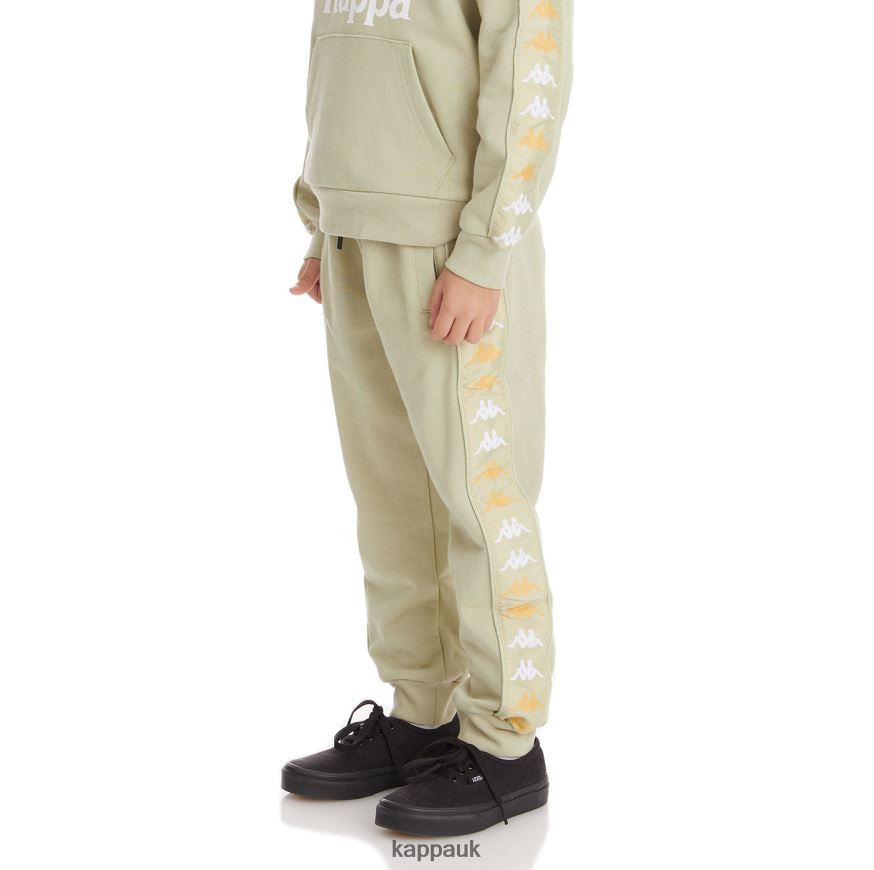 Kappa Kids 222 Banda Alanzin Sweatpants Green Sage 408H4N593 - Kappa Trainers UK