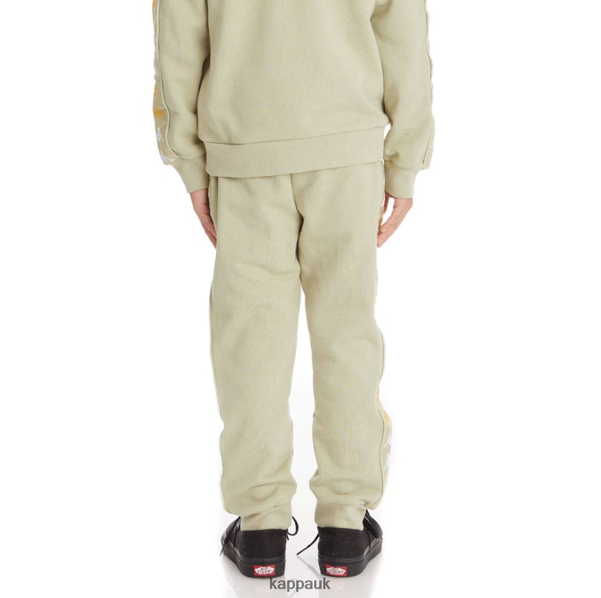 Kappa Kids 222 Banda Alanzin Sweatpants Green Sage 408H4N593 - Kappa Trainers UK