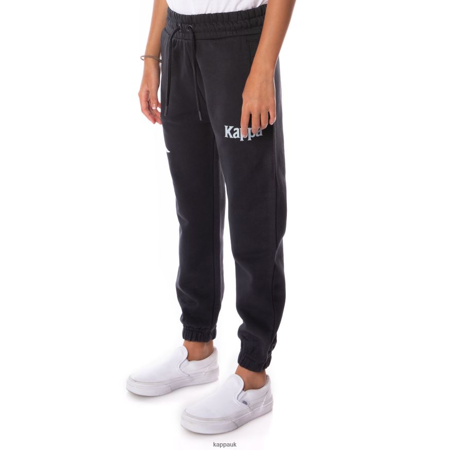 Kappa Kids Authentic Coevorden Sweatpants Black Smoke 408H4N572 - Kappa Trainers UK