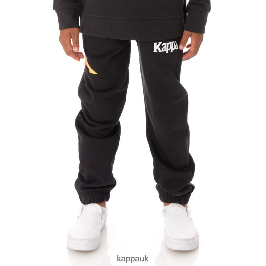 Kappa Kids Authentic Coevorden Sweatpants Black Smoke 408H4N600 - Kappa Tracksuit UK
