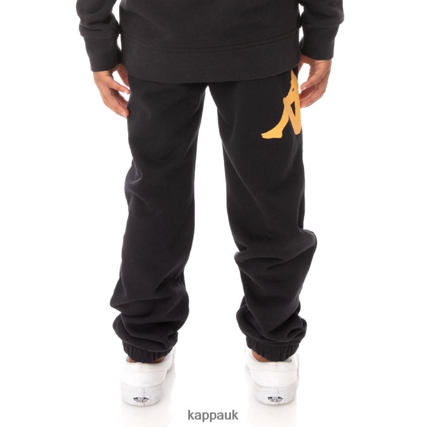 Kappa Kids Authentic Coevorden Sweatpants Black Smoke 408H4N600 - Kappa Tracksuit UK