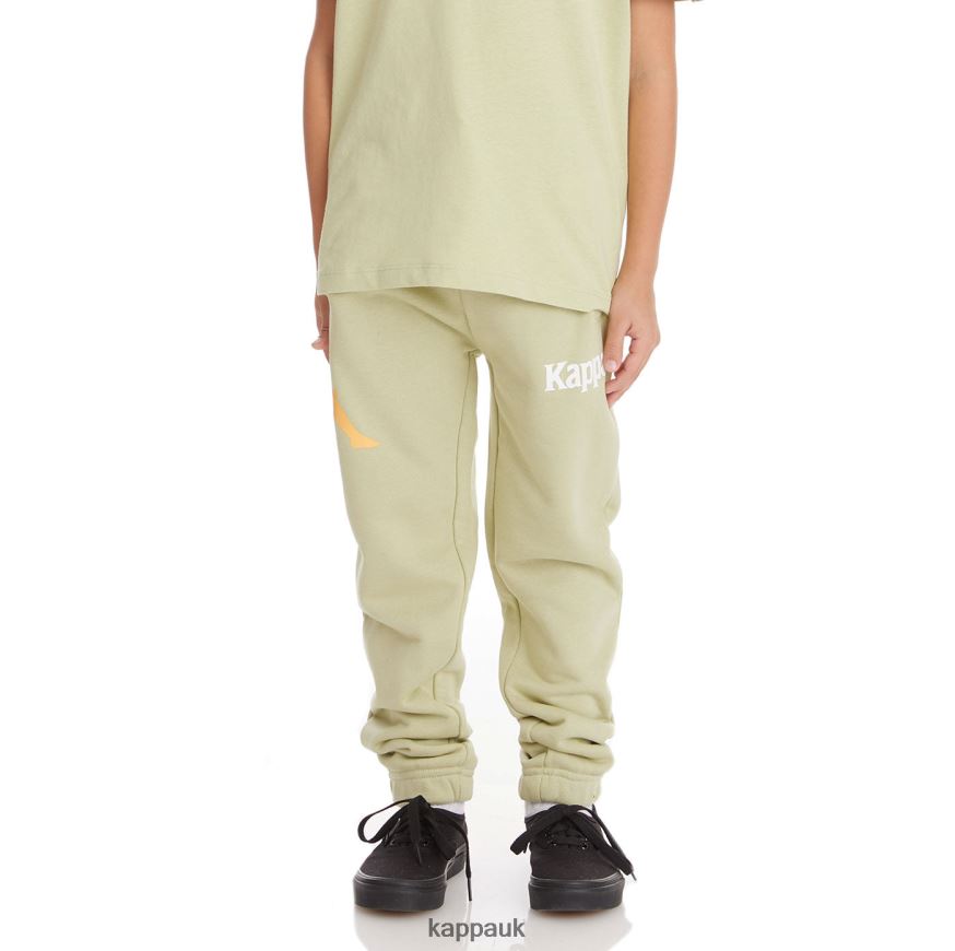 Kappa Kids Authentic Coevorden Sweatpants Green Sage 408H4N590 - Kappa Trainers UK