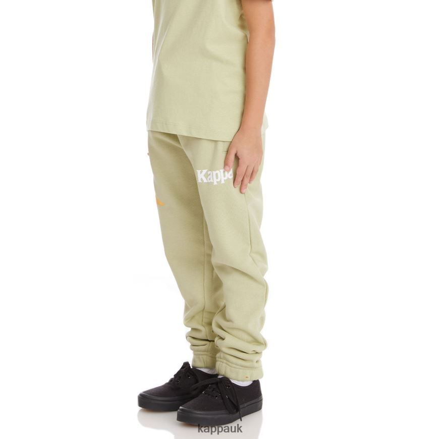 Kappa Kids Authentic Coevorden Sweatpants Green Sage 408H4N590 - Kappa Trainers UK