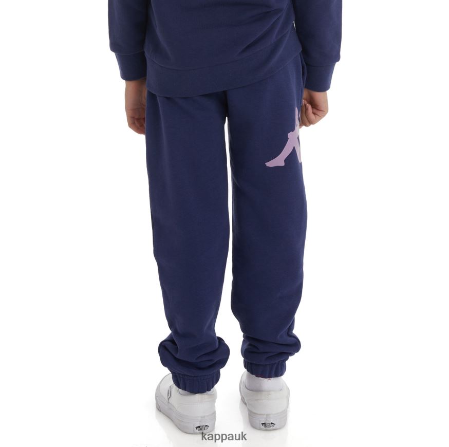 Kappa Kids Authentic Coevorden Sweatpants Navy 408H4N581 - Kappa Trainers UK