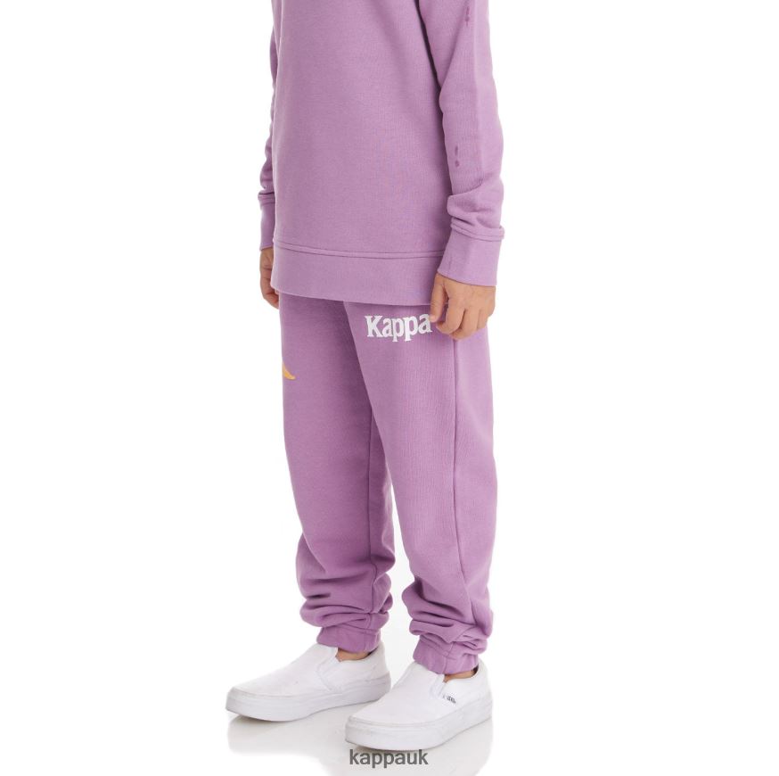 Kappa Kids Authentic Coevorden Sweatpants Violet Lavender 408H4N591 - Kappa Tracksuit UK
