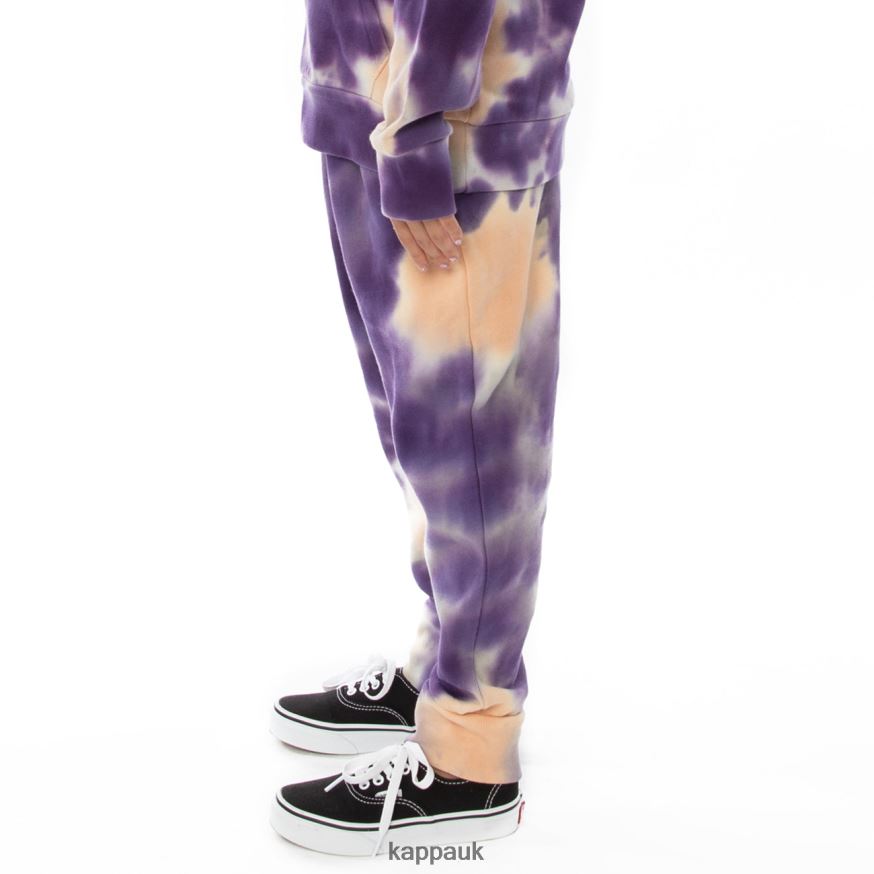 Kappa Kids Authentic Culbio Tie Dye Sweatpants Cream Brandy Violet Tie Dye 408H4N614 - Kappa Trainers UK
