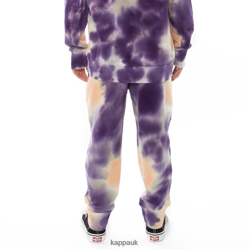 Kappa Kids Authentic Culbio Tie Dye Sweatpants Cream Brandy Violet Tie Dye 408H4N614 - Kappa Trainers UK