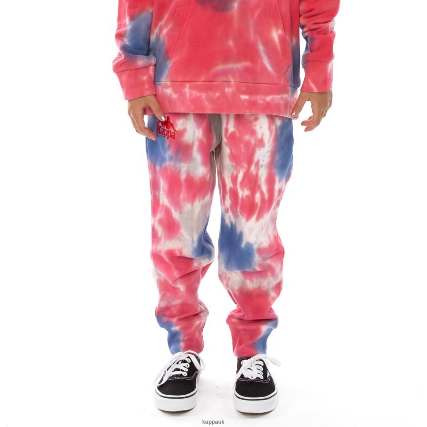 Kappa Kids Authentic Culbio Tie Dye Sweatpants Cream Brandy Violet Tie Dye 408H4N614 - Kappa Trainers UK