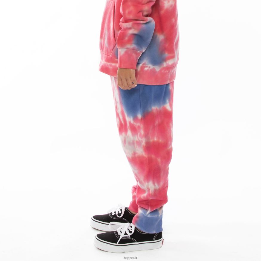 Kappa Kids Authentic Culbio Tie Dye Sweatpants Cream Brandy Violet Tie Dye 408H4N614 - Kappa Trainers UK