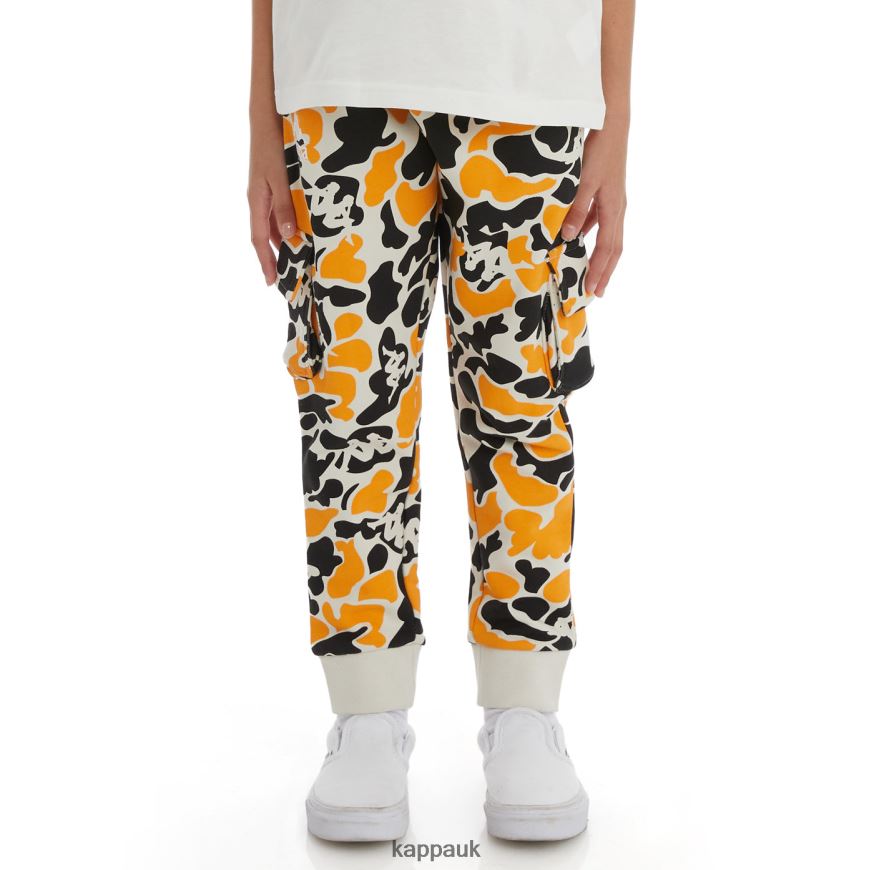 Kappa Kids Authentic Pakot Sweatpants Black Smoke Light Orange 408H4N580 - Kappa UK