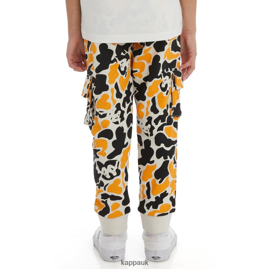Kappa Kids Authentic Pakot Sweatpants Black Smoke Light Orange 408H4N580 - Kappa UK