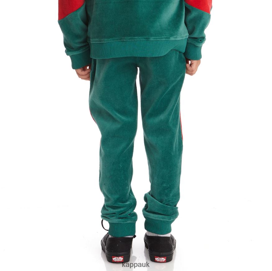 Kappa Kids Logo Ayo Sweatpants Dark Green 408H4N594 - Kappa Tracksuit UK