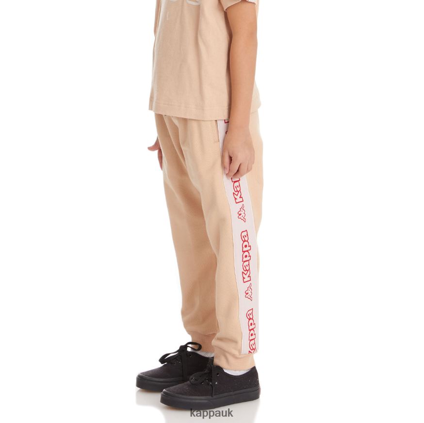 Kappa Kids Logo Tape Anira 2 Sweatpants Beige 408H4N588 - Kappa Tracksuit UK