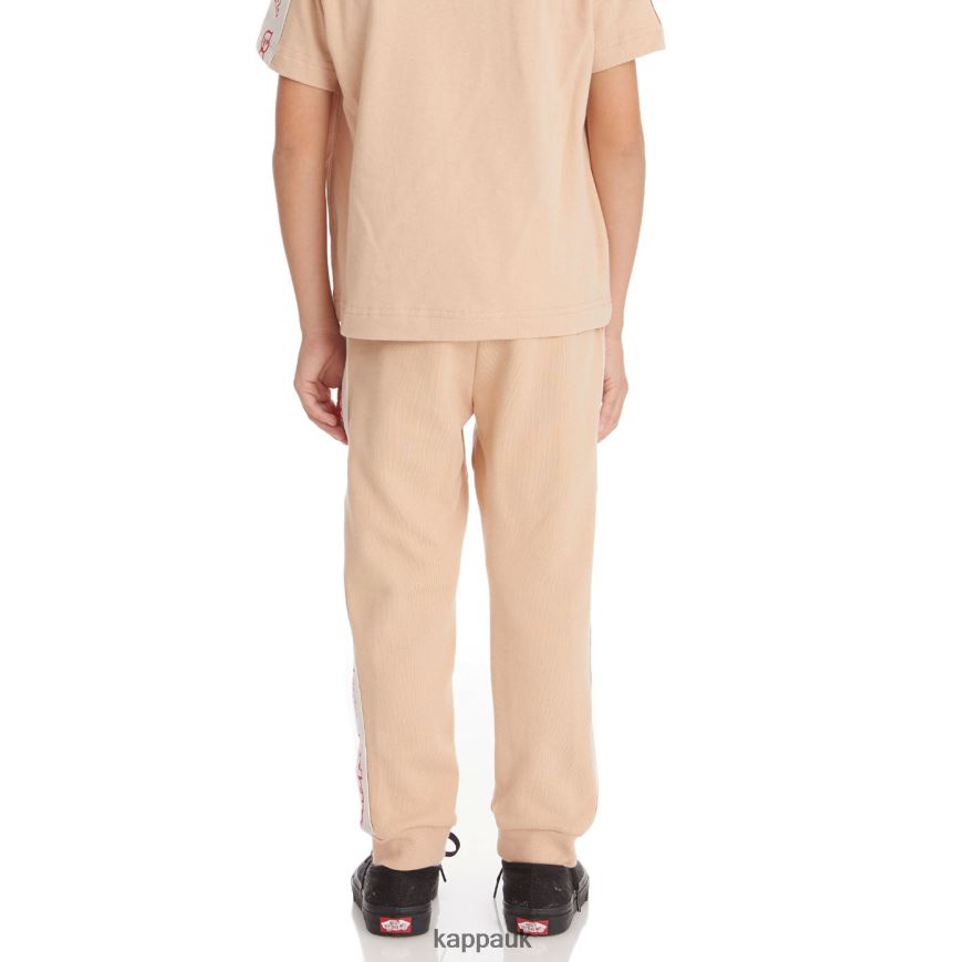 Kappa Kids Logo Tape Anira 2 Sweatpants Beige 408H4N588 - Kappa Tracksuit UK