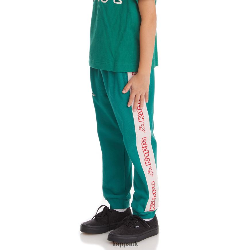 Kappa Kids Logo Tape Anira 2 Sweatpants Dark Green 408H4N596 - Kappa Trainers UK