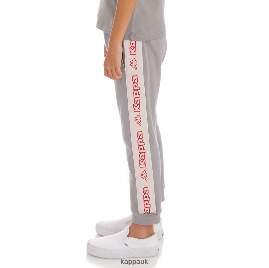 Kappa Kids Logo Tape Anira 2 Sweatpants Grey 408H4N597 - Kappa Tracksuit UK