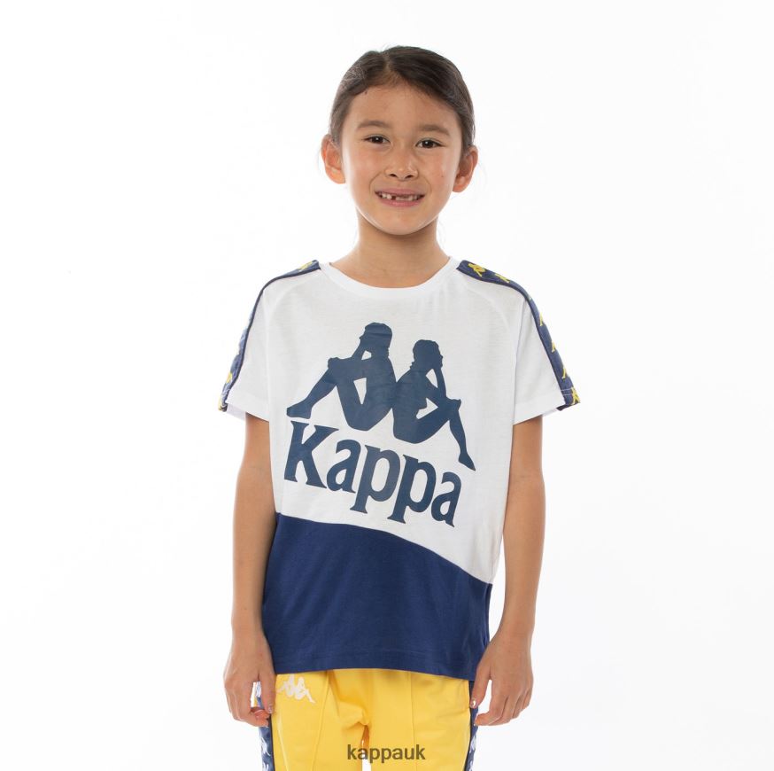Kappa Kids 222 Banda Baldwin T-Shirt Orange Blue Royal 408H4N785 - Kappa Trainers UK