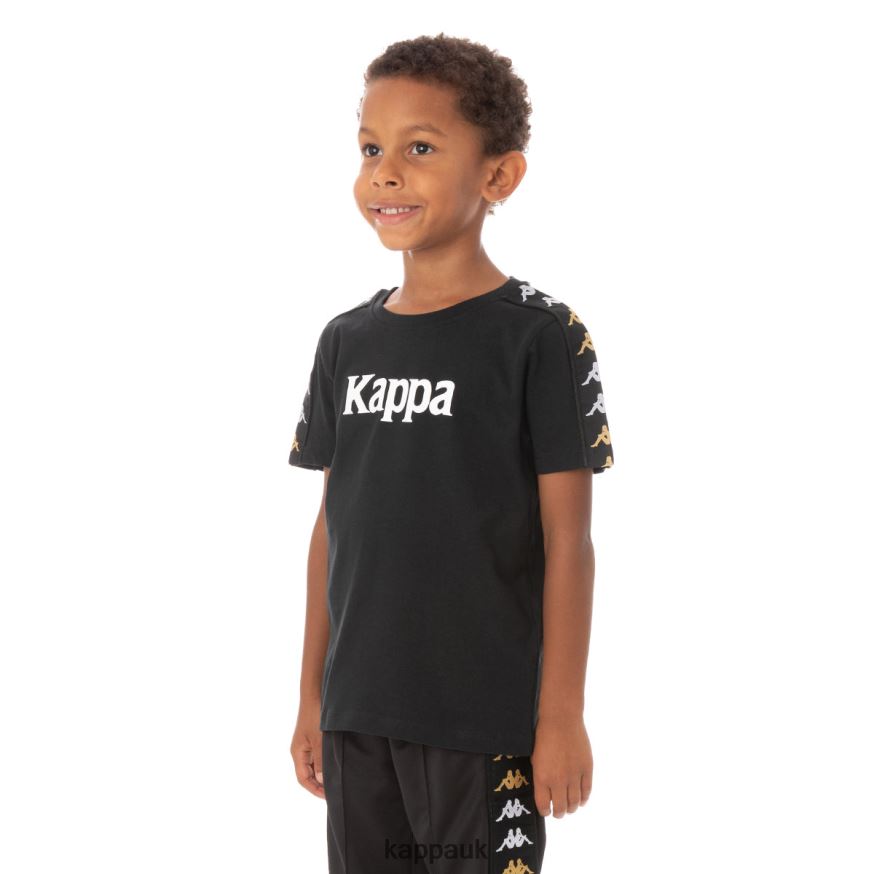 Kappa Kids 222 Banda Bendocin T-Shirt Black Smoke 408H4N766 - Kappa UK