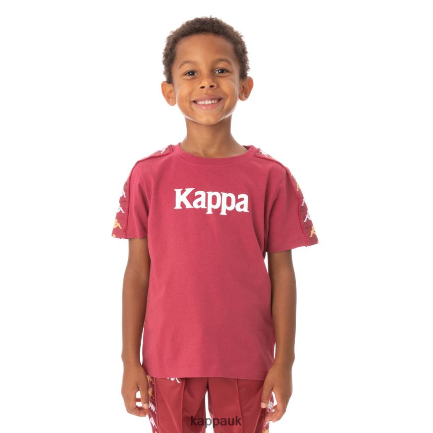 Kappa Kids 222 Banda Bendocin T-Shirt Burgundy 408H4N765 - Kappa Tracksuit UK