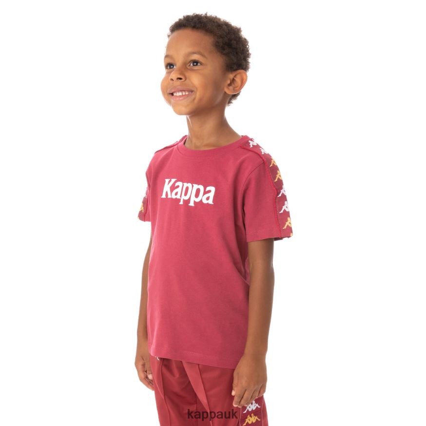 Kappa Kids 222 Banda Bendocin T-Shirt Burgundy 408H4N765 - Kappa Tracksuit UK