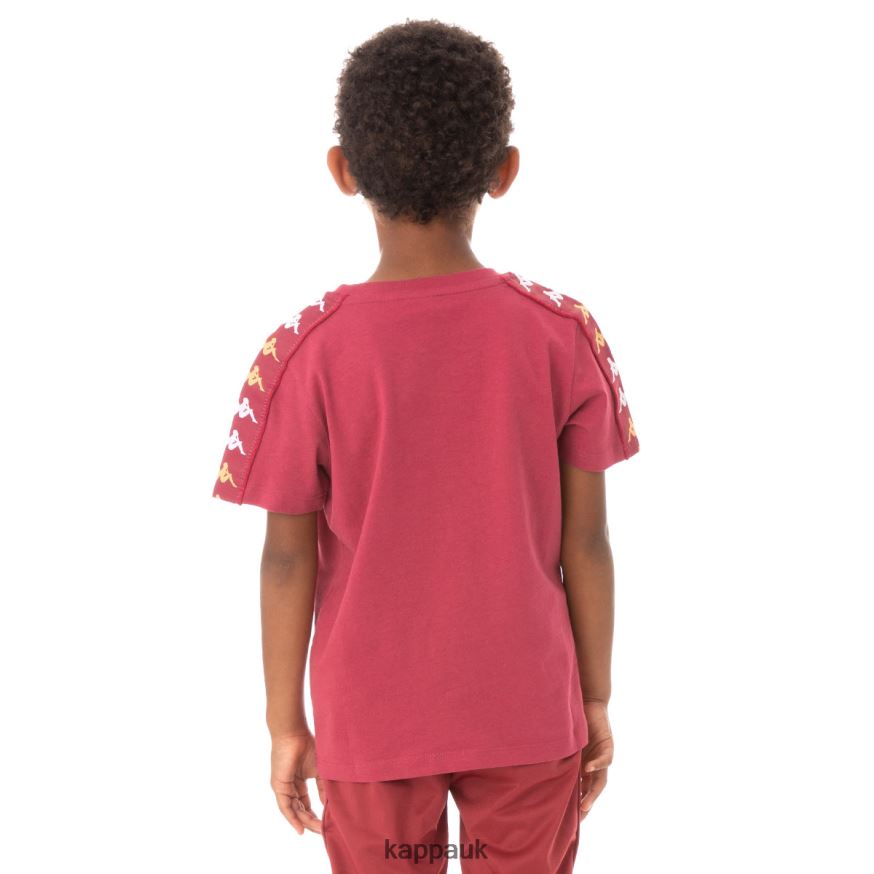 Kappa Kids 222 Banda Bendocin T-Shirt Burgundy 408H4N765 - Kappa Tracksuit UK