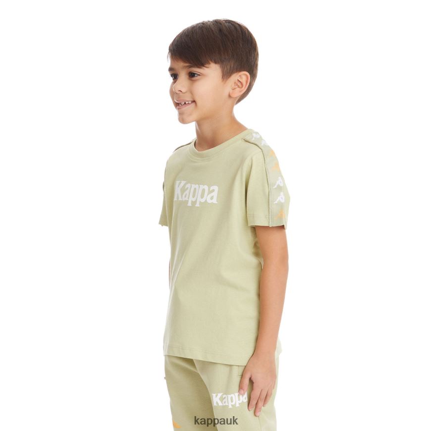 Kappa Kids 222 Banda Bendocin T-Shirt Green Sage 408H4N746 - Kappa Trainers UK