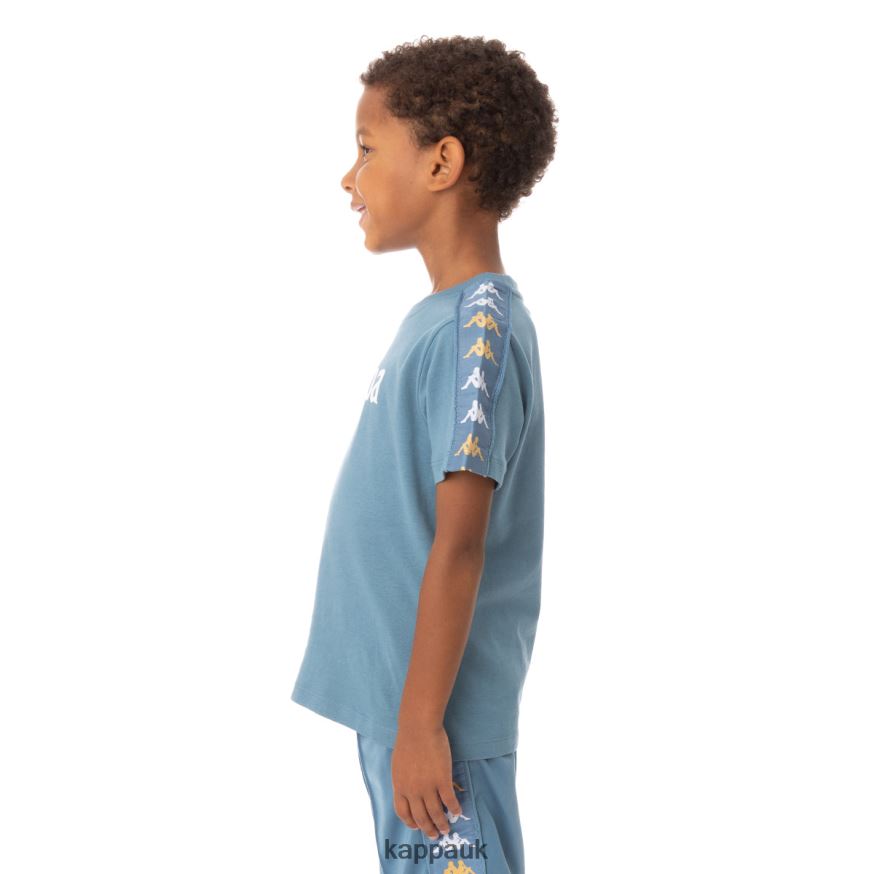 Kappa Kids 222 Banda Bendocin T-Shirt Light Blue 408H4N764 - Kappa Trainers UK