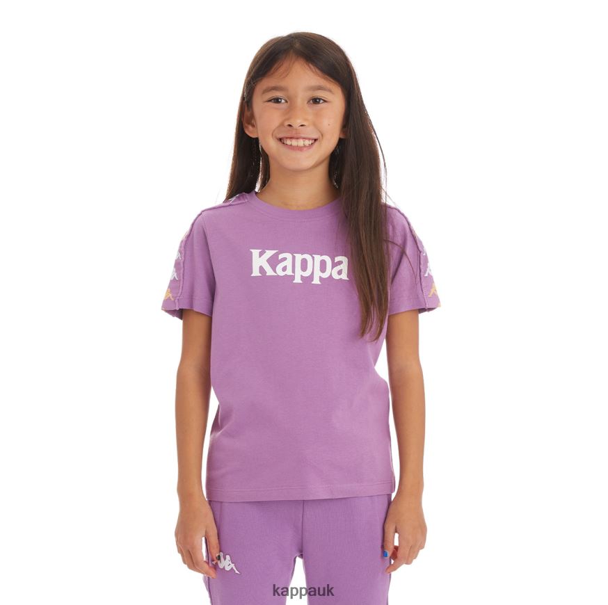 Kappa Kids 222 Banda Bendocin T-Shirt Violet Lavender 408H4N747 - Kappa Tracksuit UK